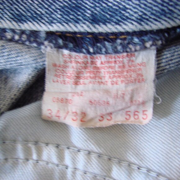 Vintage Levi's 565 Acid Wash Jeans Relaxed Loose Straight Fit Size 34 x 32 - Picture 5 of 14